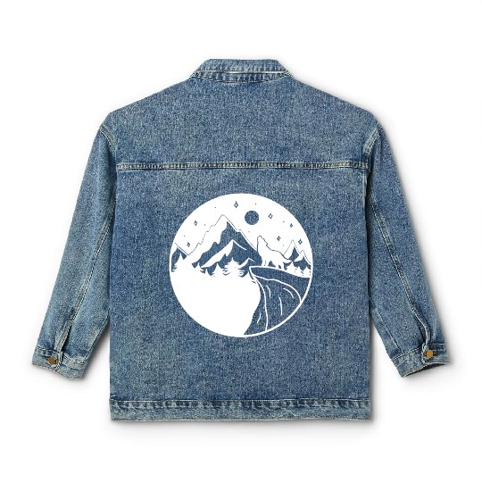 Wolf on the Mountain Classic Women's Denim Jackets