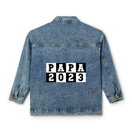 Papa 2023 Vintage Checkerboard for New Dad Classic Women's Denim Jackets