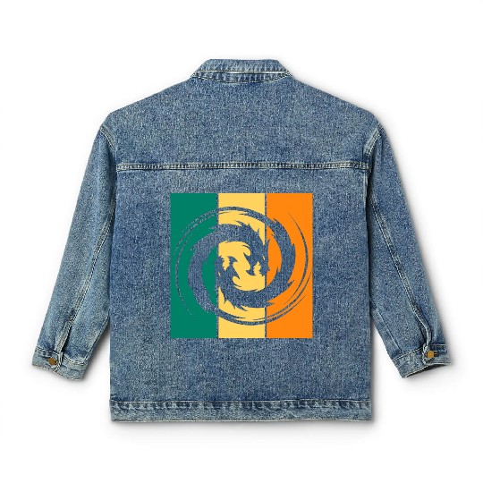Dragon Ying Yang Classic Women's Denim Jackets