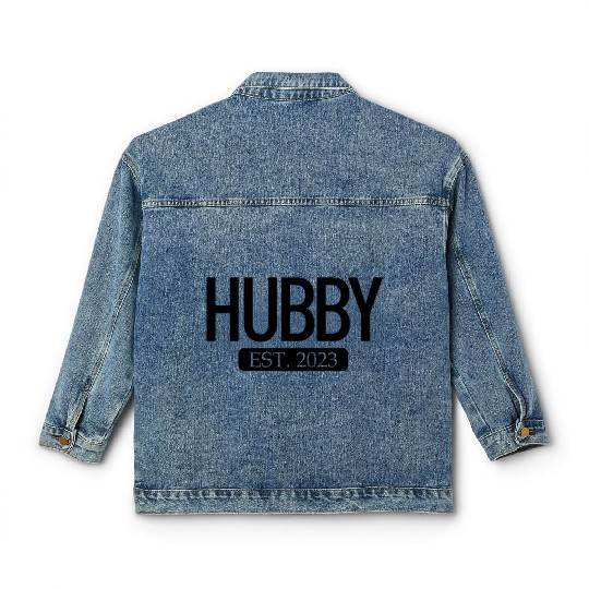 Hubby Est. 2023 Matching Couple Newlywed Marriedma Classic Women's Denim Jackets