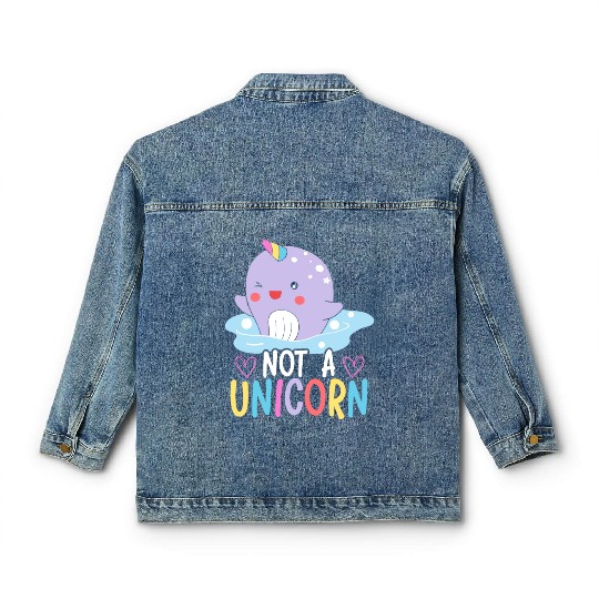 Not A Unicorn Of The Sea Animal Narwhale Narwhal Classic Women's Denim Jackets