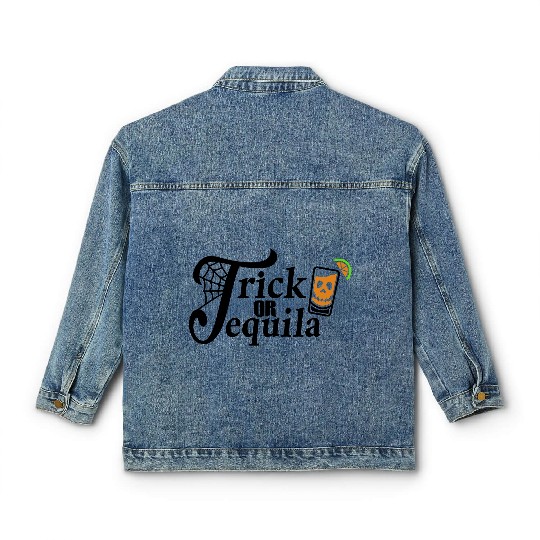 Trick Or Tequila SVG Cut File Classic Women's Denim Jackets