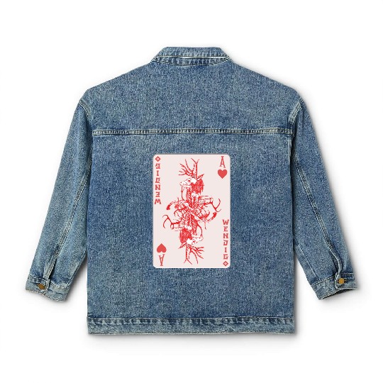 Folk Creature Wendigo Card Halloween Cryptid Classic Women's Denim Jackets