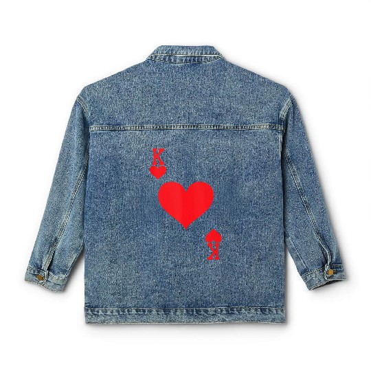 King of Hearts Playing Card Halloween Costume Tank Classic Women's Denim Jackets