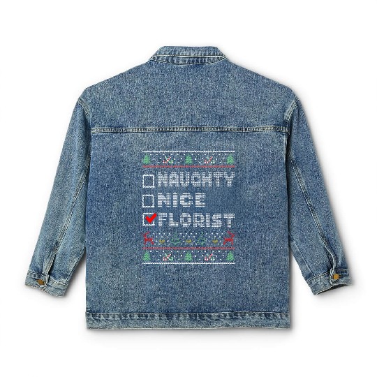 Naughty Nice Florist, Matching Christmas Group Classic Women's Denim Jackets