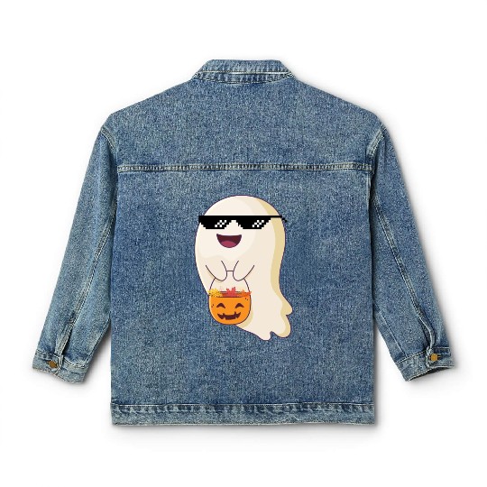 trick or treat thug life Classic Women's Denim Jackets