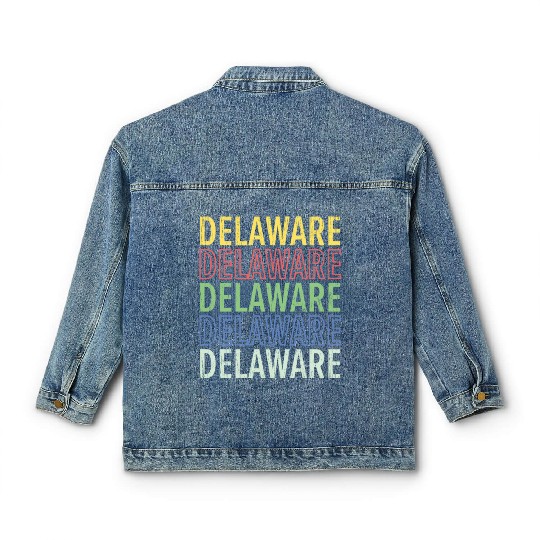 Delaware State USA America United States Classic Women's Denim Jackets