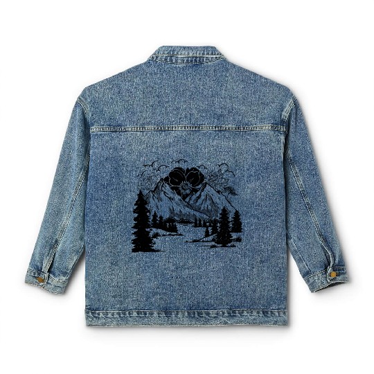 Nature Lover Mountains Forest Hiking Hiker Classic Women's Denim Jackets