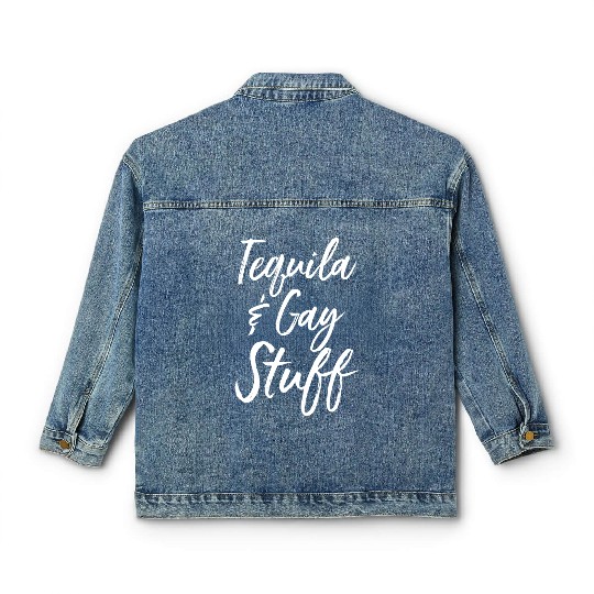 Tequila And Gay Funny Gay Pride Lgbt Party Parade Classic Women's Denim Jackets