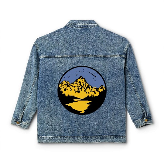 Nature Lover Midnight Sky Hiking Camping Outdoor Classic Women's Denim Jackets