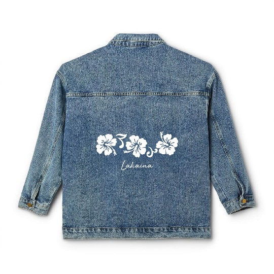 Lahaina Maui Hawaii Hibiscus Flower Classic Women's Denim Jackets