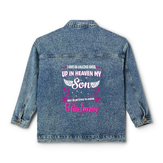 My Son Forever My Angel Sympathy In Loving Memory Classic Women's Denim Jackets