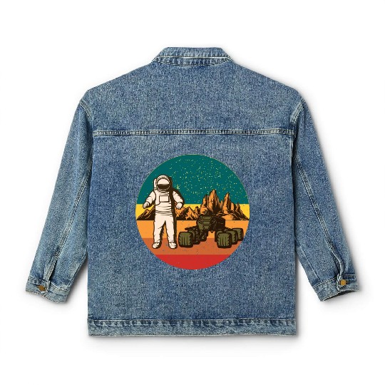 Astronaut on Mars Classic Women's Denim Jackets