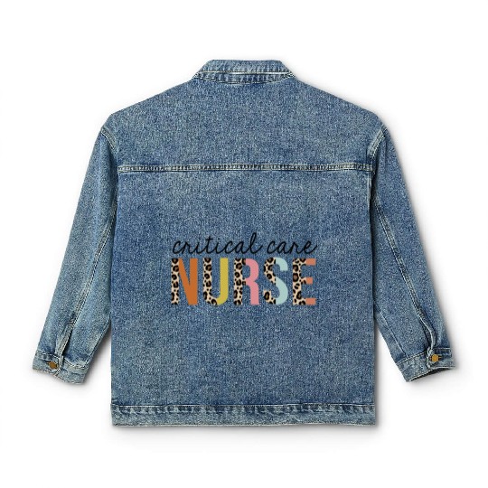 Critical-Care Nurse Leopard Print Registered RN Classic Women's Denim Jackets