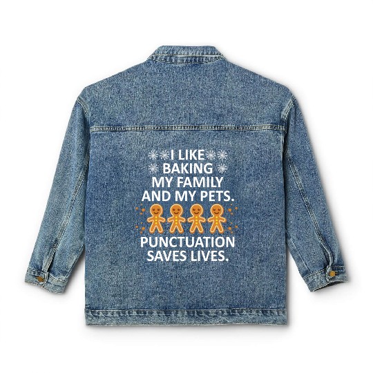 Punctuation Save Lives Funny English Teacher Classic Women's Denim Jackets