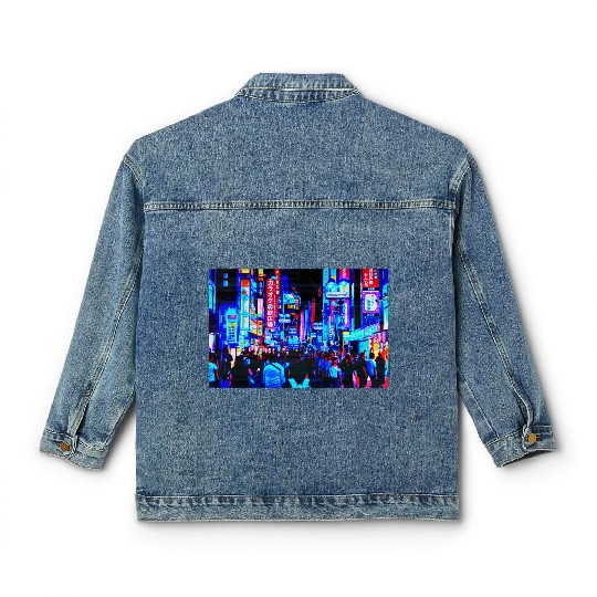 Japan City skyline Aesthetic Edit Classic Women's Denim Jackets