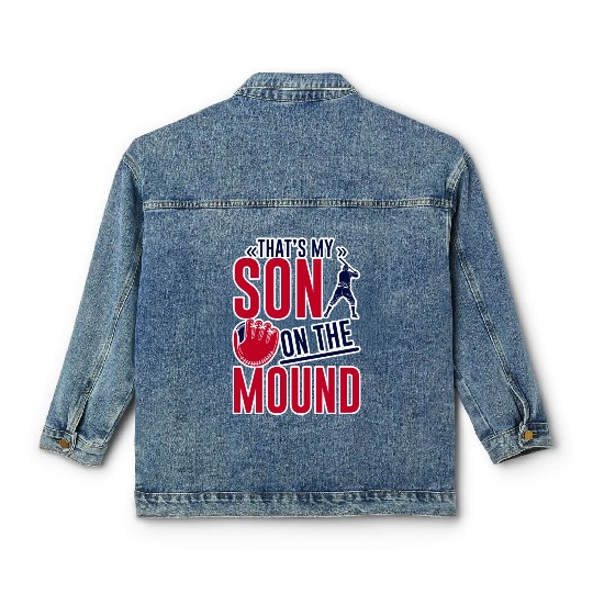 That's My Son On The Mound 2 Classic Women's Denim Jackets