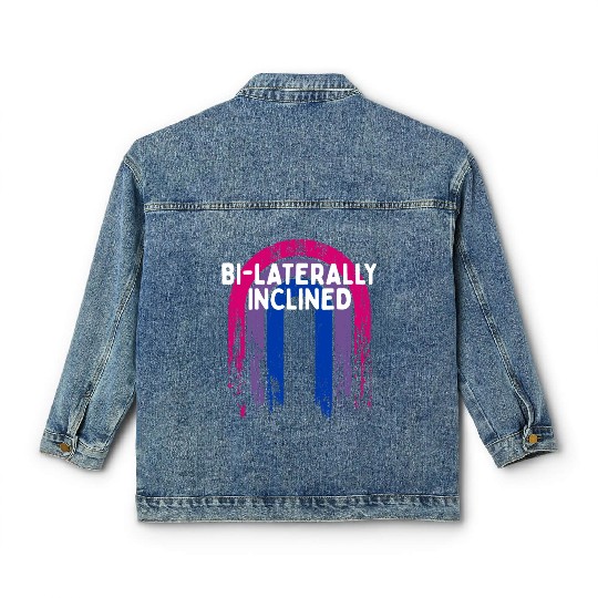 Bi-Laterally Inclined Bisexual LGBTQ Bi Pride Classic Women's Denim Jackets