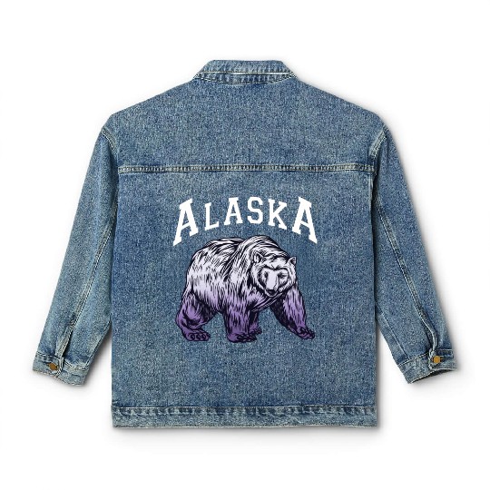 Alaska Gift USA Natur Bär Denali Grizzly Wald Classic Women's Denim Jackets
