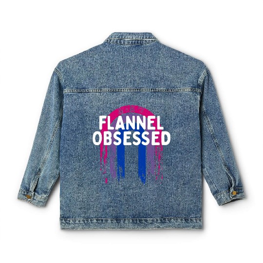 Flannel Obsessed Bisexual LGBTQ Bi Pride Outfit Classic Women's Denim Jackets