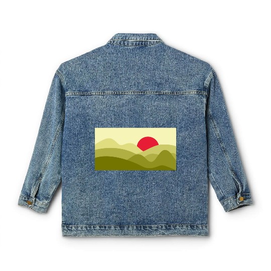 Minimalist Sun Lime Green Classic Women's Denim Jackets