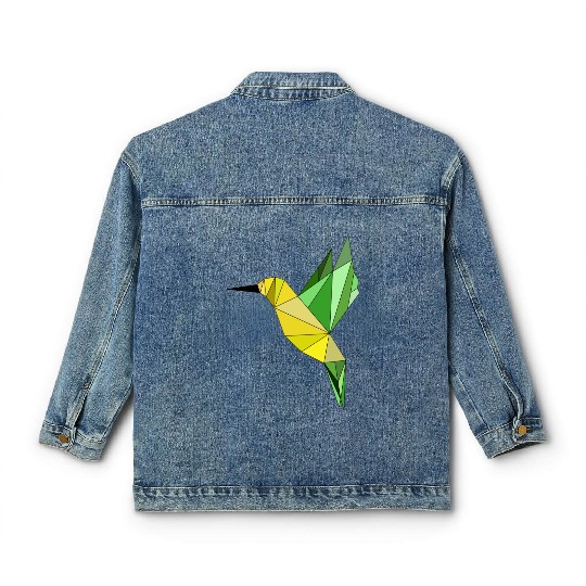 Hummingbird geometrical Classic Women's Denim Jackets