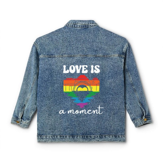 LBGT Flag Gay Pride Human Vintage Rainbow Classic Women's Denim Jackets