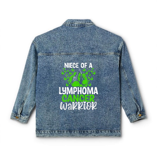 Lymphoma Cancer Awareness Niece Aunt Uncle Classic Women's Denim Jackets
