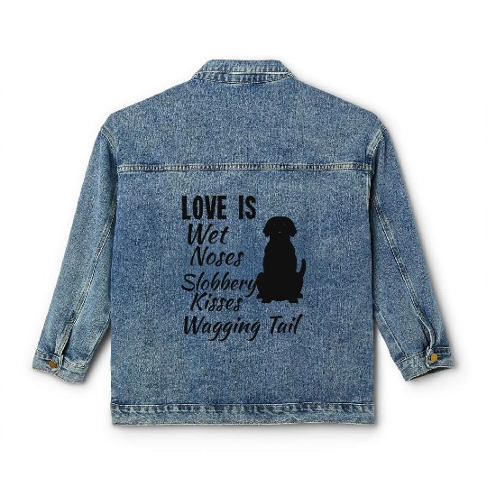Black Labrador Retriever I Love My Dog Black Lab Classic Women's Denim Jackets