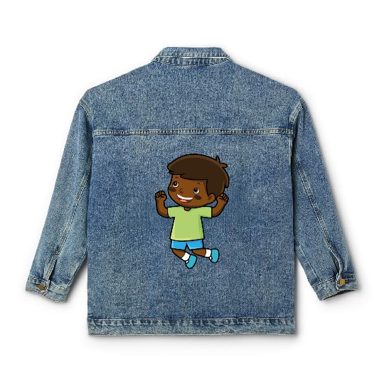 boy jumps school enrollment joy kindergarten boys Classic Women's Denim Jackets