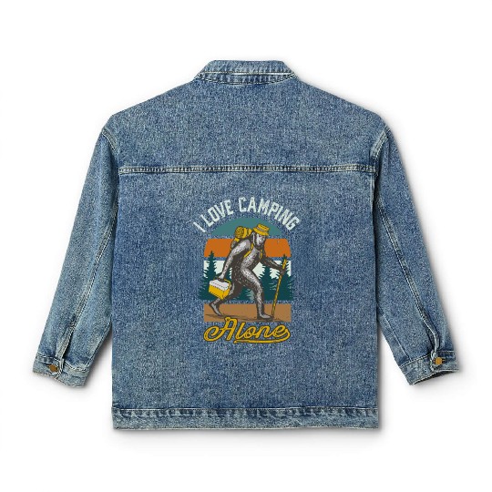 I Love Camping Solo Bigfoot Sasquatch Classic Women's Denim Jackets