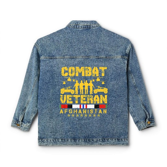 Combat Veteran Afghanistan Proud Us Classic Women's Denim Jackets