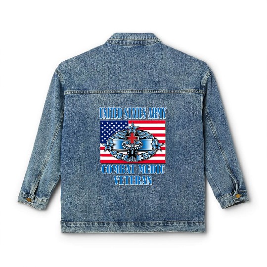 Combat Medic 4th Award Memorable Us Classic Women's Denim Jackets