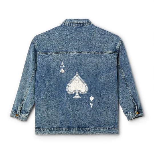 Ace Of Spades Blackjack Cards Poker 21 Classic Women's Denim Jackets