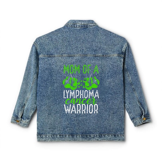 Mom Lymphoma Cancer Awareness Mothers Day Mama Classic Women's Denim Jackets