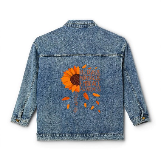 ADHD Awareness Sunflower Embrace Neurodiversity Classic Women's Denim Jackets