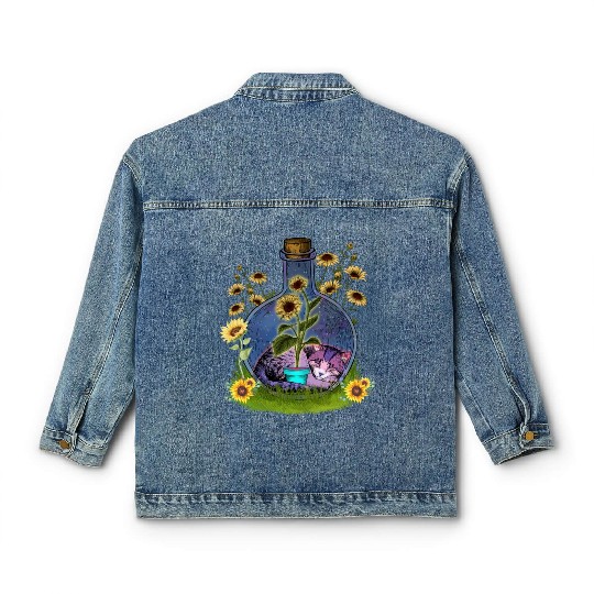 Cat Nap In A Jar Classic Women's Denim Jackets