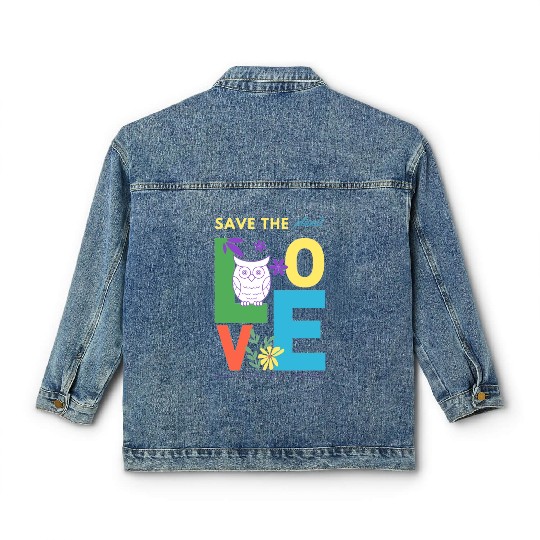 Save the planet eco friendly design Classic Women's Denim Jackets