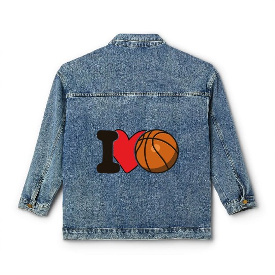 I Love Basketball For Basketball Lover Classic Women's Denim Jackets