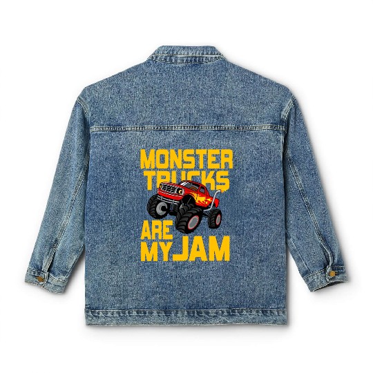 Monster Trucks Are My Jam Vintage Retro Classic Women's Denim Jackets