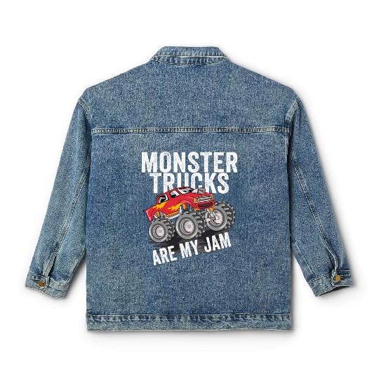 Monster Trucks Are My Jam Vintage Retro Classic Women's Denim Jackets