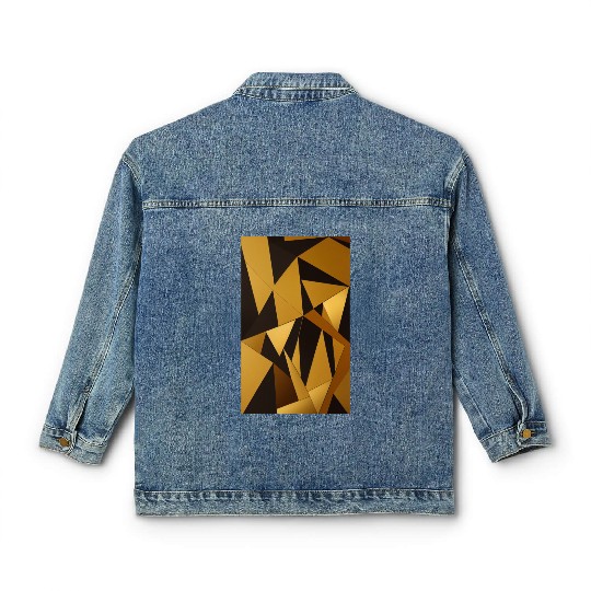 Black and Gold Minimalist Classic Women's Denim Jackets