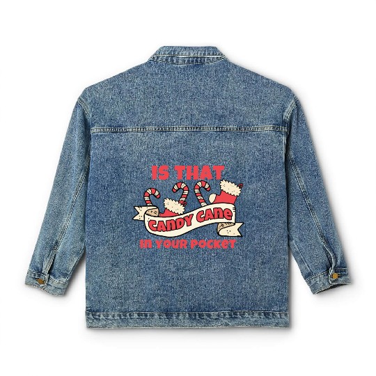 Candy Cane Is That Candy Cane In Your Pocket? Classic Women's Denim Jackets
