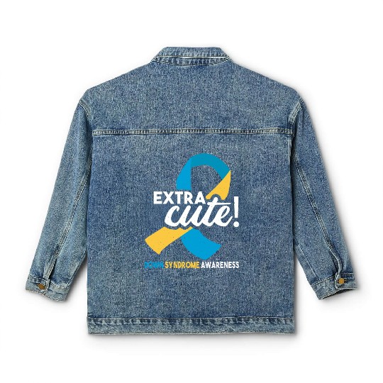 October Wear Blue Yellow Down Syndrome Awareness Classic Women's Denim Jackets