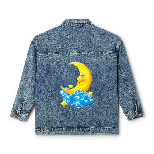 dessin de croissant de lune Classic Women's Denim Jackets