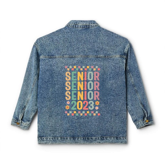 Graduation Classic Women's Denim Jackets, Senior Class Of 2023 Floral