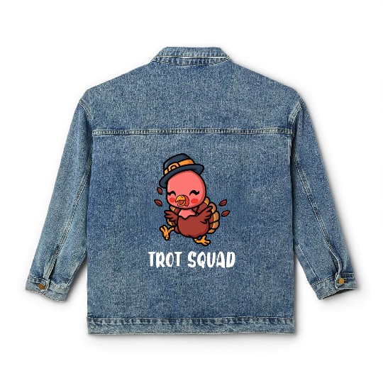 Thanksgiving Running Turkey Trot Squad Classic Women's Denim Jackets