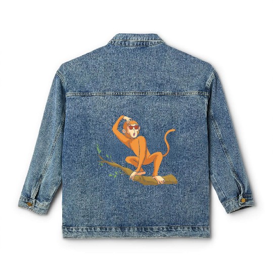 Funny Orangutan Monkey Chimpanzee Monkey - Funny M Classic Women's Denim Jackets