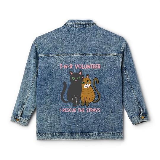 T N R Volunteer I rescue stray cats street cats Classic Women's Denim Jackets