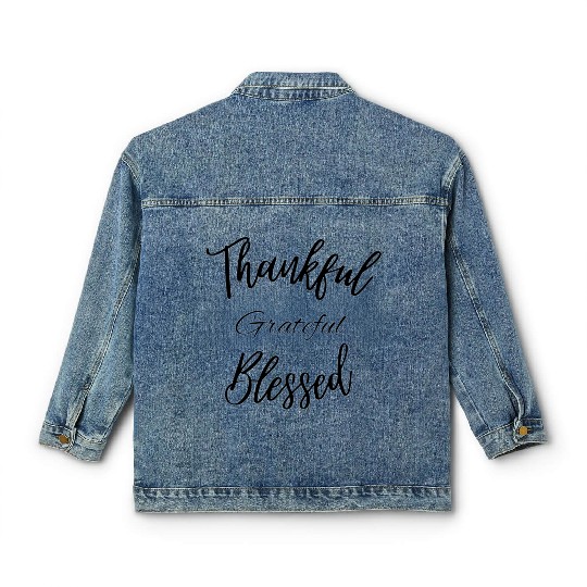 Thankful Grateful Blessed Classic Women's Denim Jackets